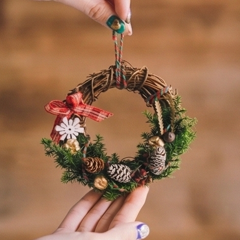 【 森之語・掌心微光 】迷你小花圈掛飾