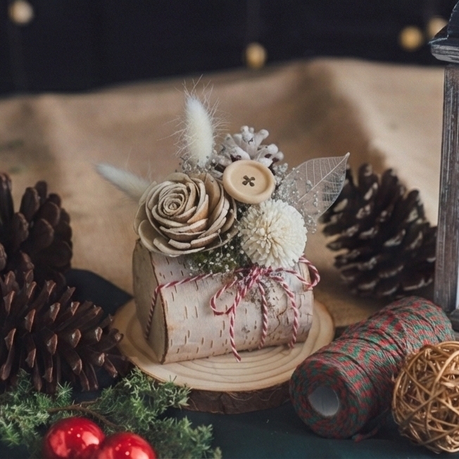 【 森之語・北歐白境 】雪白樺木盆花